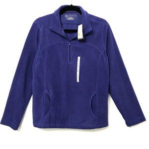 TEK GEAR NWT Half Zip Mock Neck Blue Fleece Pullover Active Shirt